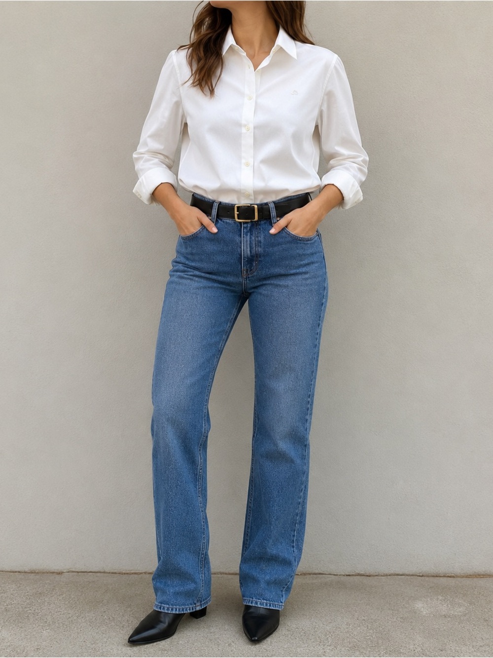 Ralph Lauren Women White Button-Up Shirt  Size M petite